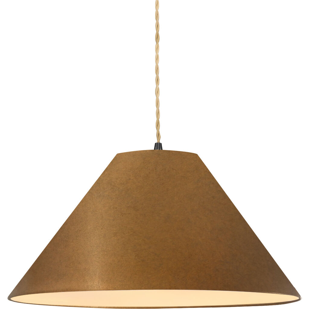 Radiance Collection - Avola Pendant Ceiling Light in Matte Black, Dedicated LED, Beige Twist Cord, Antique Gold, 15W x 7.25H, Form+Finish+Function