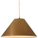 Radiance Collection - Avola Pendant Ceiling Light in Matte Black, Dedicated LED, Beige Twist Cord, Antique Gold, 15W x 7.25H, Form+Finish+Function