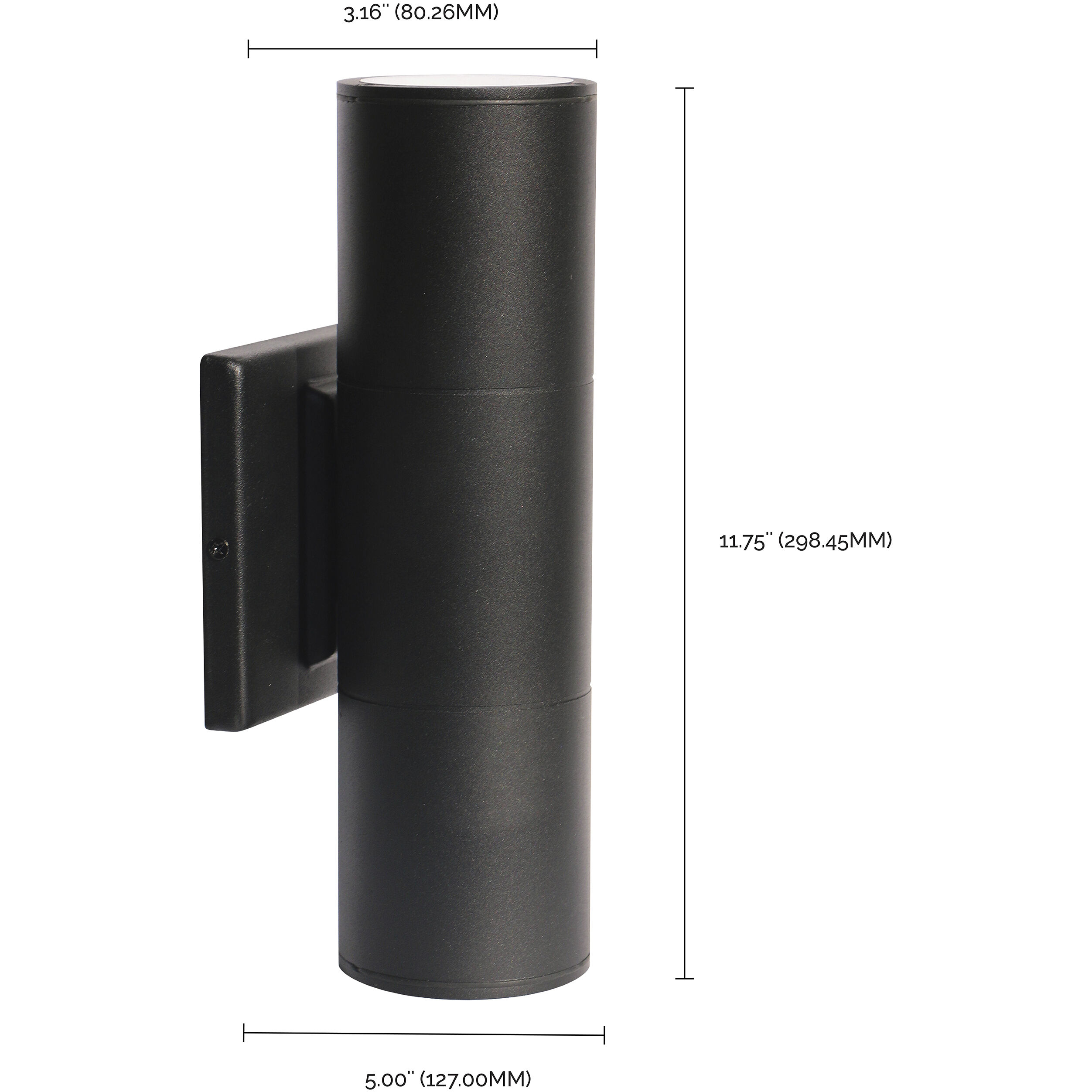 Brentwood LED 12 inch Black Outdoor Wall Sconce, Large