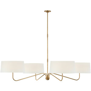 Thomas O'Brien Canto LED 68 inch Hand-Rubbed Antique Brass Four Arm Chandelier Ceiling Light, Grande