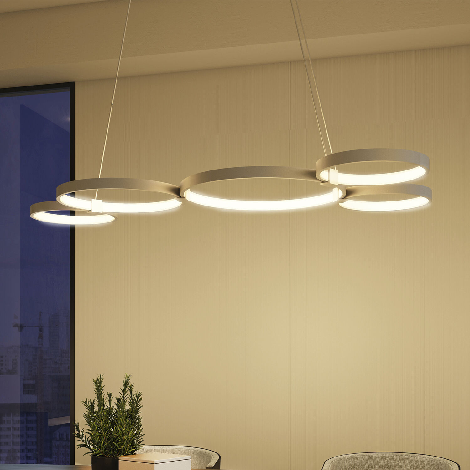 Capella 31.5 inch Silver Chandelier Ceiling Light