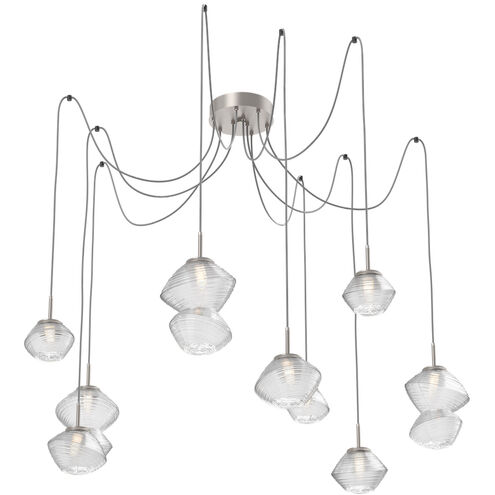 Mesa LED 17.4 inch Metallic Beige Silver Swag Multi-Pendant Ceiling Light in 3000K LED, Clear