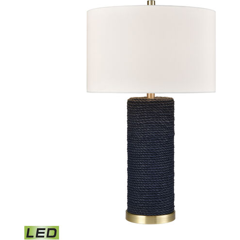 Sherman 27.5 inch 9 watt Navy with Antique Brass Table Lamp Portable Light