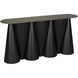 Salt and Pepper 59 X 13.5 inch Matte Black with Aged Brass Console