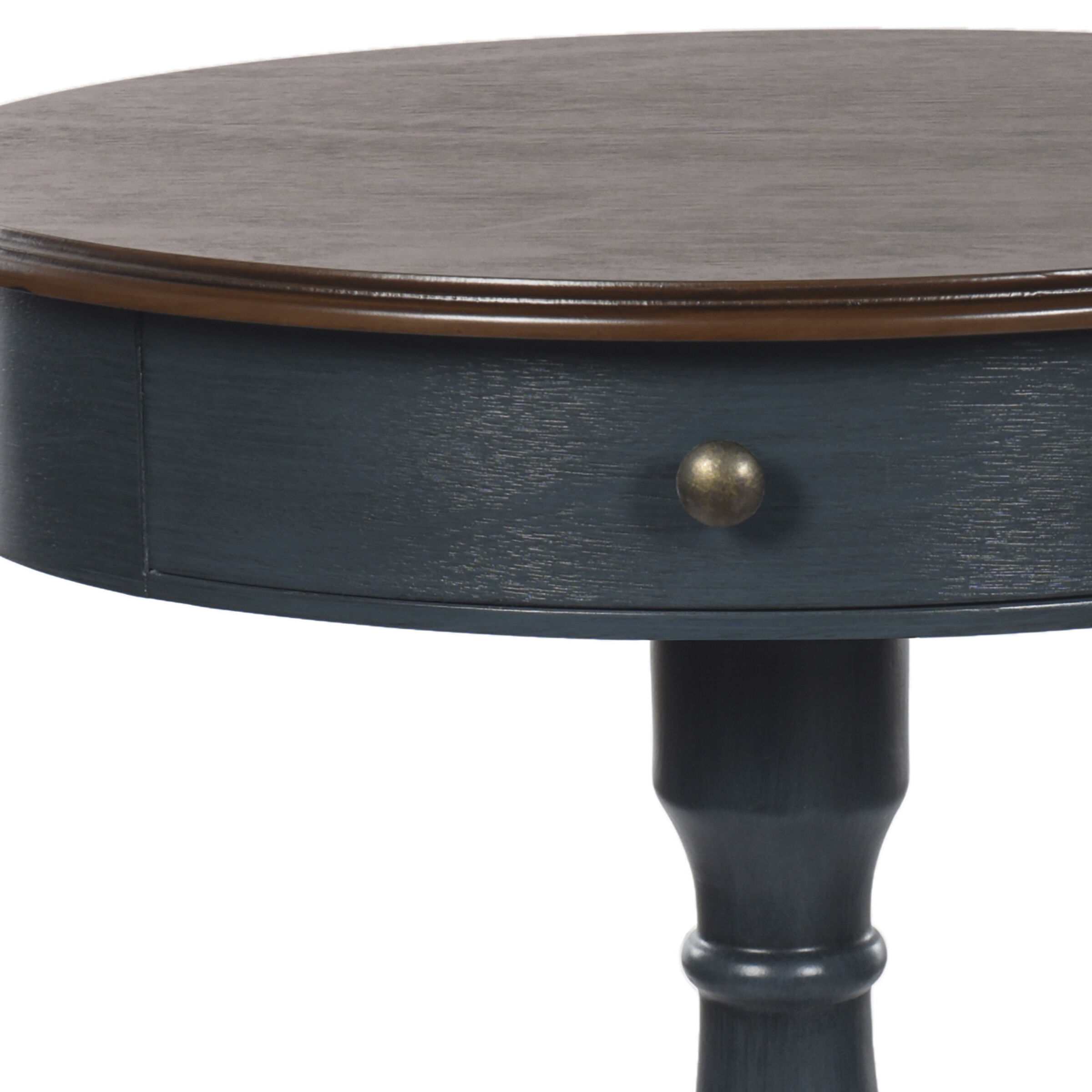 Savannah 29.5 X 21.5 inch Midnight Blue and Brown Pedestal Side Table