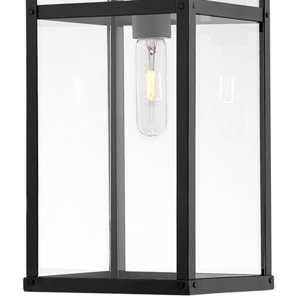 Open Air Porter LED 8 inch Black with Burnished Bronze Outdoor Hanging Lantern, Estate Series