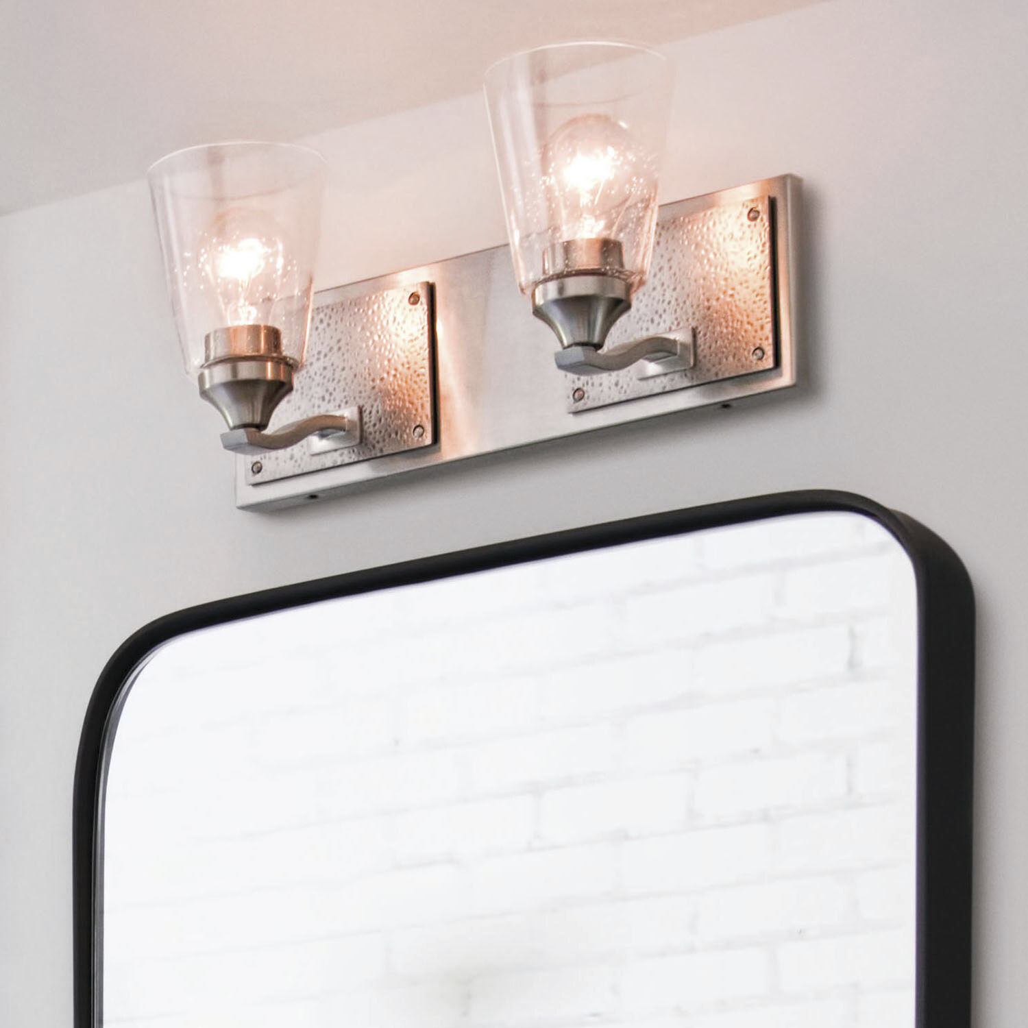 Jackson 2 Light 16.25 inch Brushed Nickel with Polished Antique Nickel Vanity Light Wall Light