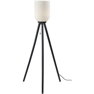 Kinsley 57.5 inch 100.00 watt Black Wood Floor Lamp Portable Light