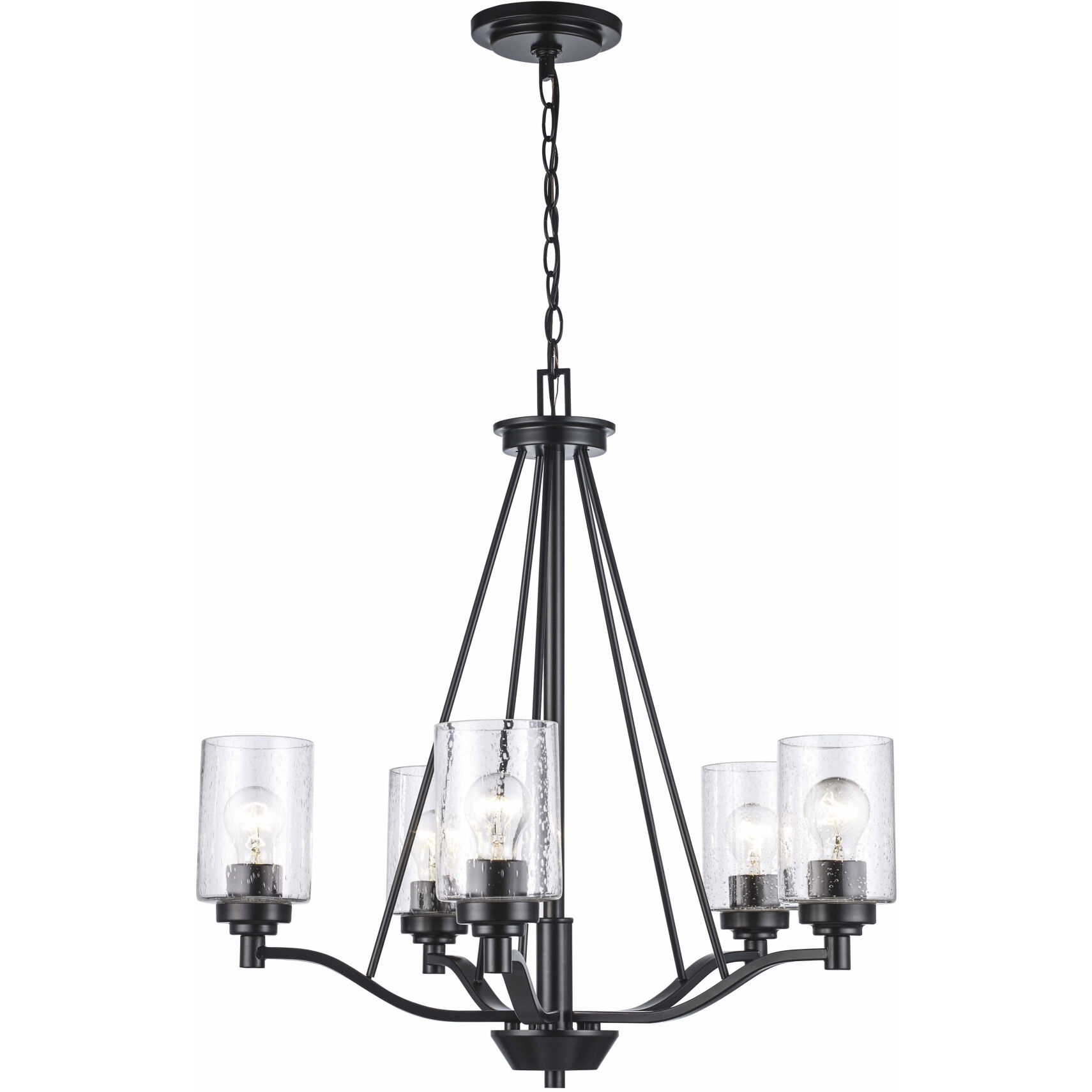 Mod Pod 5 Light 25 inch Black Chandelier Ceiling Light