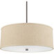 Midtown 4 Light 24 inch Burnished Bronze Pendant Ceiling Light in Light Tan Fabric Shade