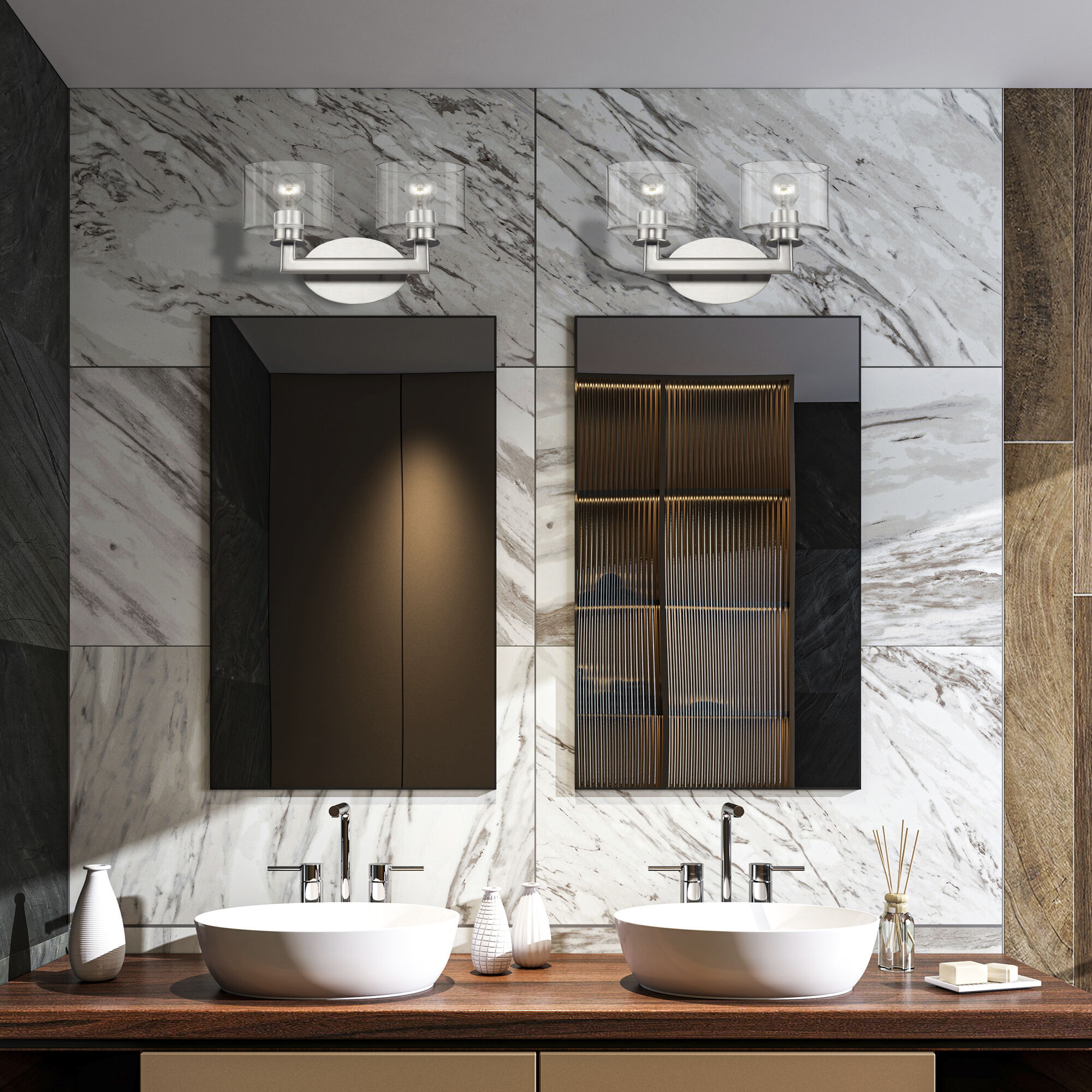 Bernardino 2 Light 16 inch Brushed Nickel Vanity Wall Sconce Wall Light