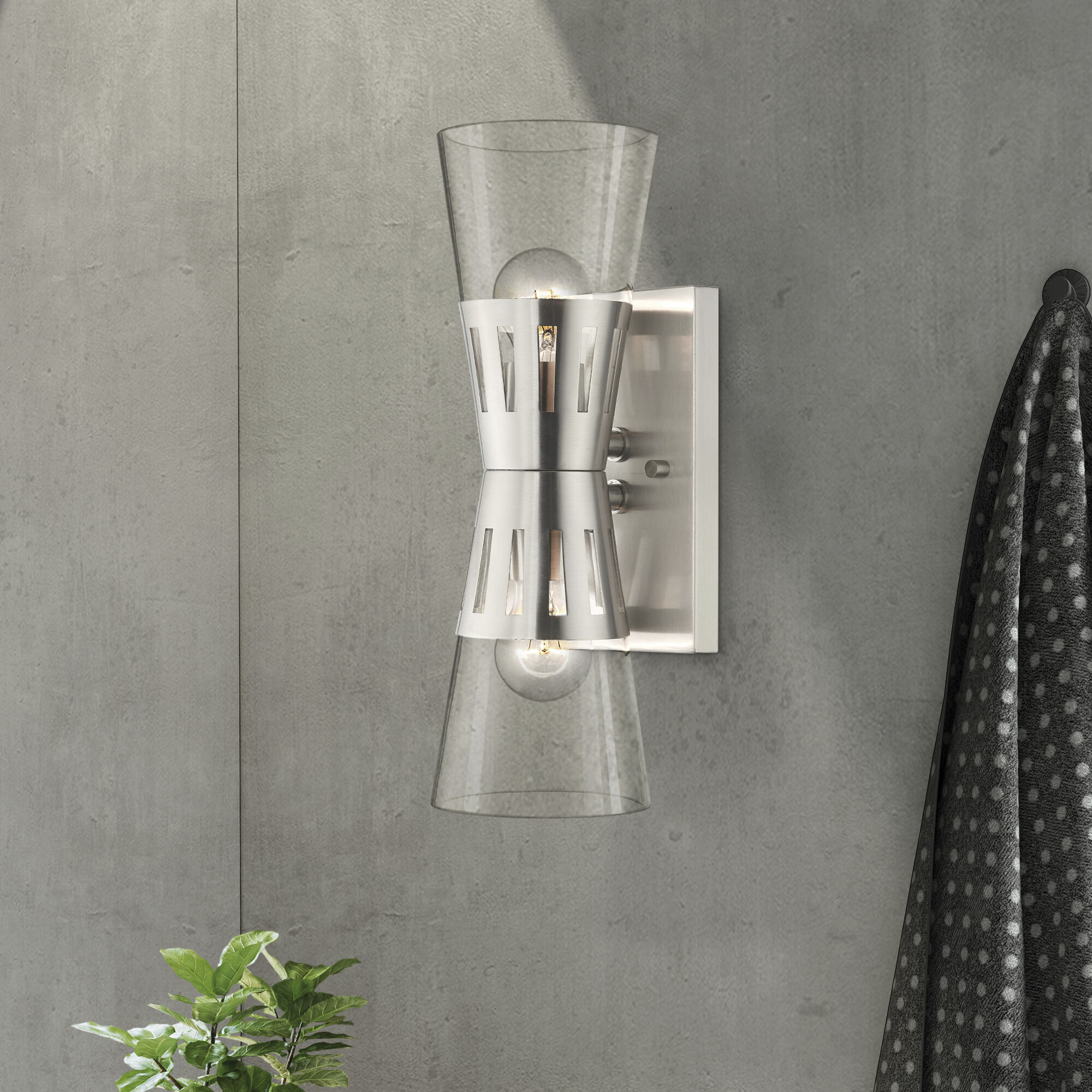 Bennington 2 Light 14.25 inch Brushed Nickel Sconce Wall Light