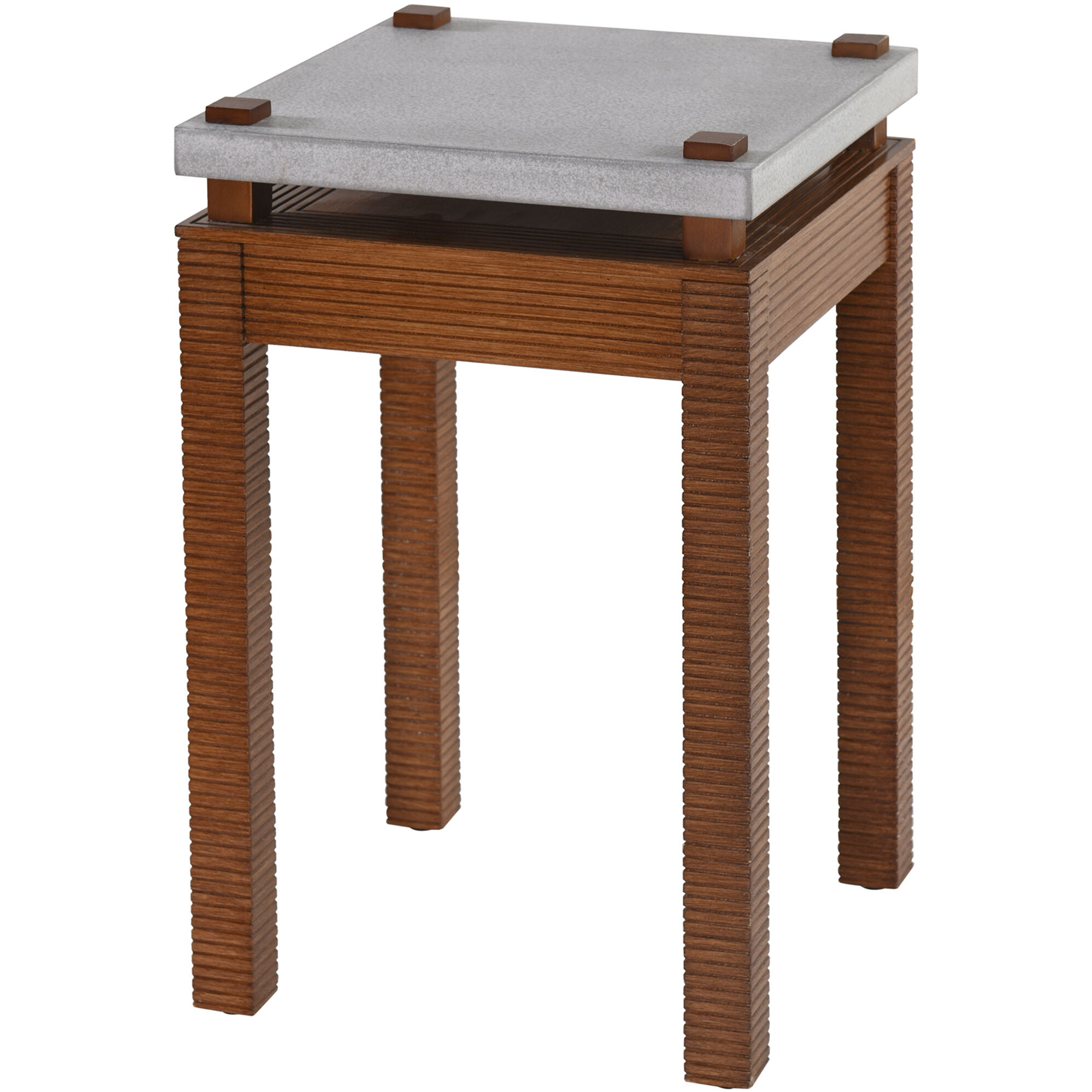 Fern Cement Gray and Zebra Cherry Plant Stand in Cement Gray & Zebra Cherry