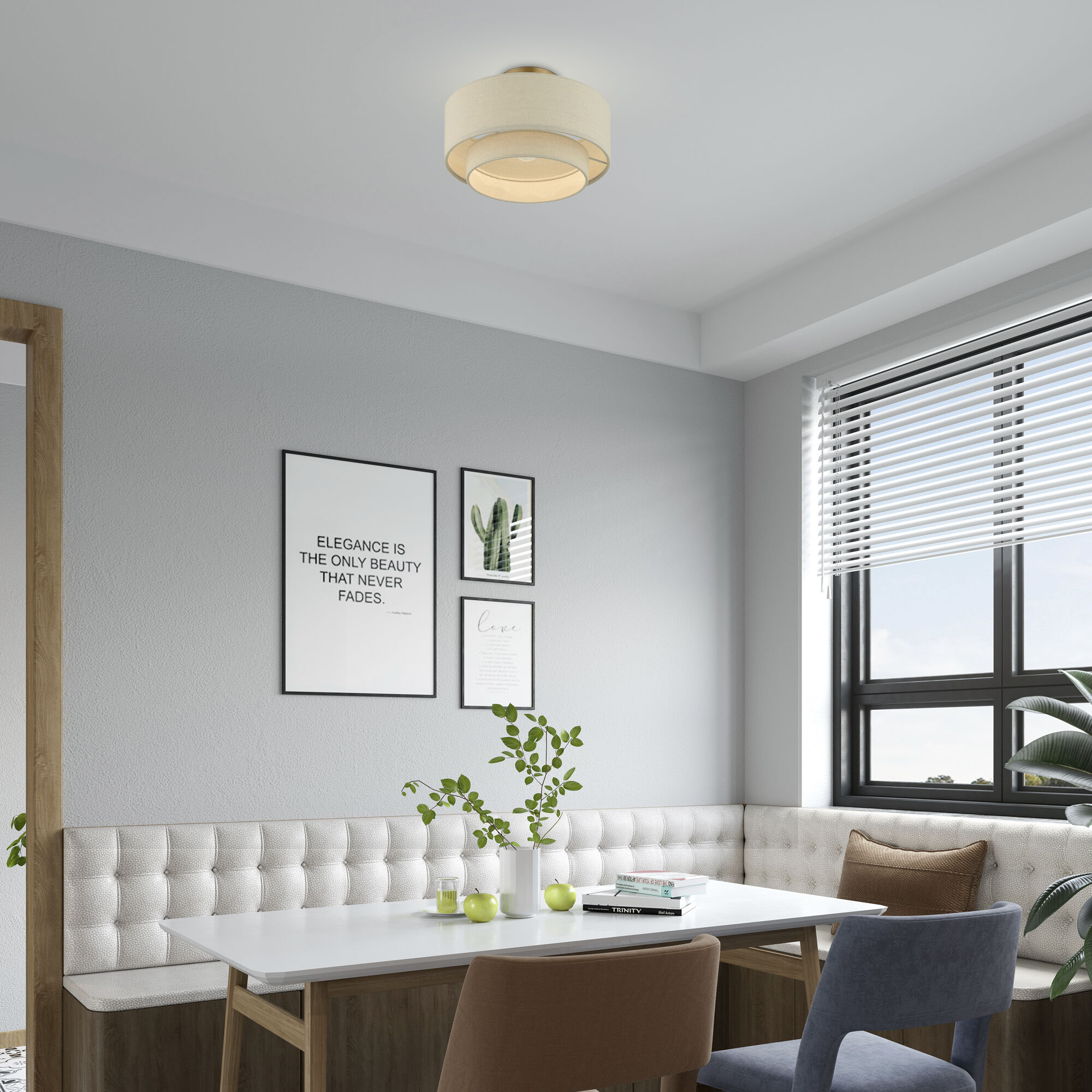 Bellingham 1 Light 13 inch Antique Gold Leaf Semi Flush Mount Ceiling Light, Medium