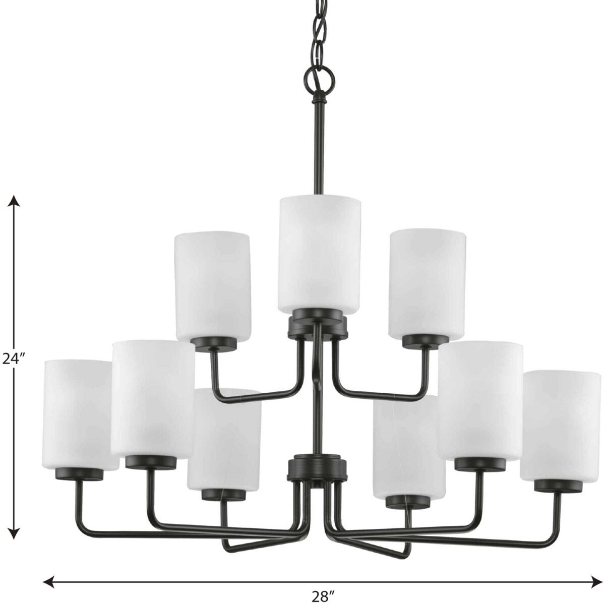 Merry 9 Light 28 inch Matte Black Chandelier Ceiling Light