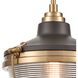 Seaway Passage 1 Light 10 inch Oil Rubbed Bronze with Satin Brass Mini Pendant Ceiling Light