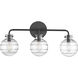 Mason 3 Light 22 inch Black Bathroom Vanity Light Wall Light