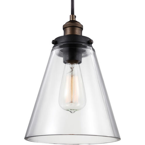Sean Lavin Baskin 1 Light 8.5 inch Painted Aged Brass / Dark Weathered Zinc Pendant Ceiling Light in Painted Aged Brass with Dark Weathered Zinc