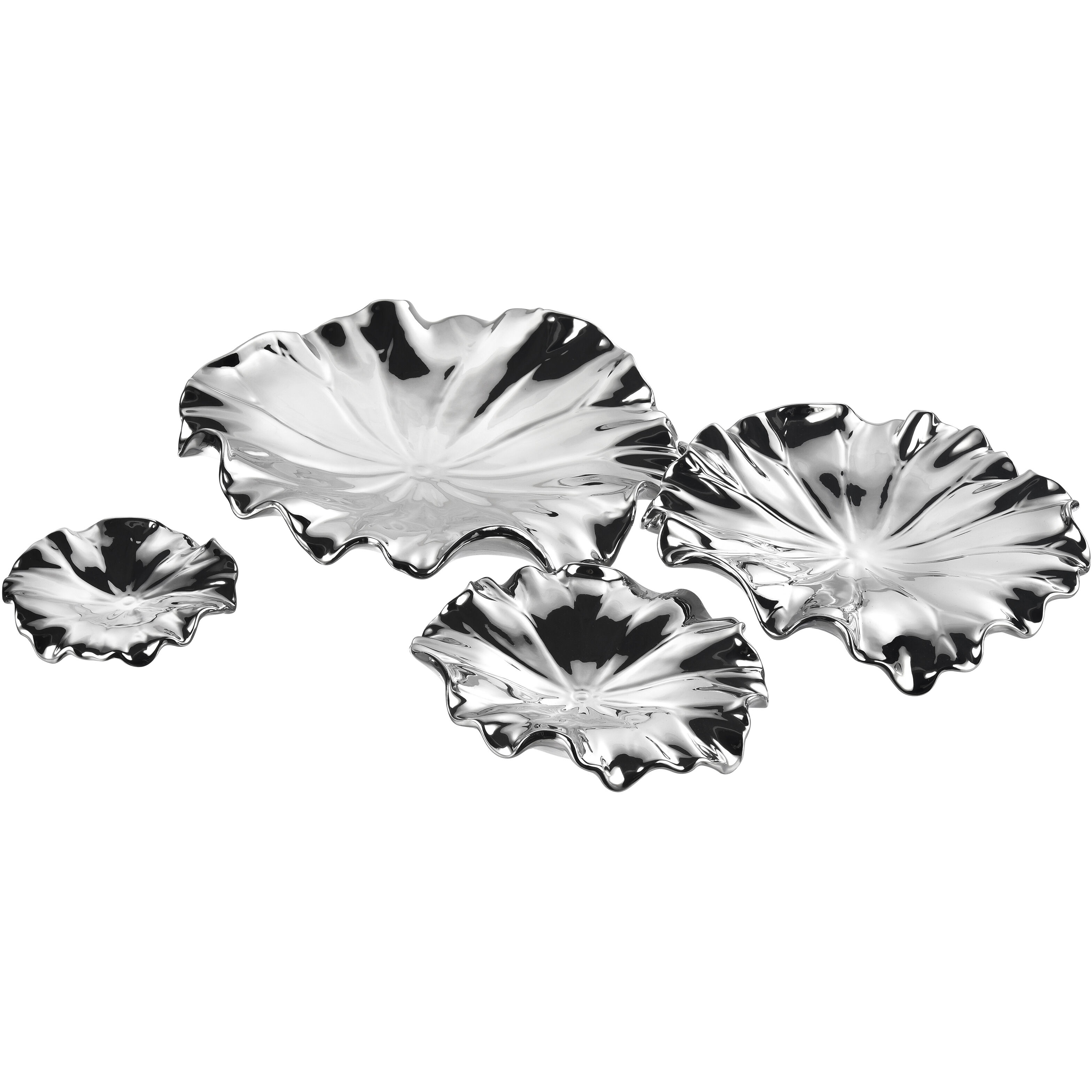 Petal Silver Dimensional Wall Art, Bowl