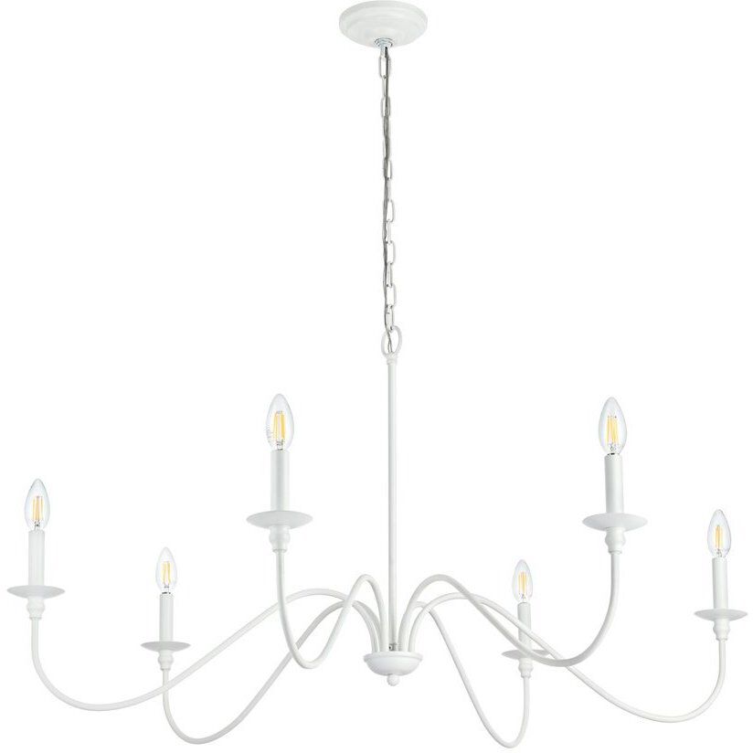 Rohan 6 Light 42 inch White Chandelier Ceiling Light
