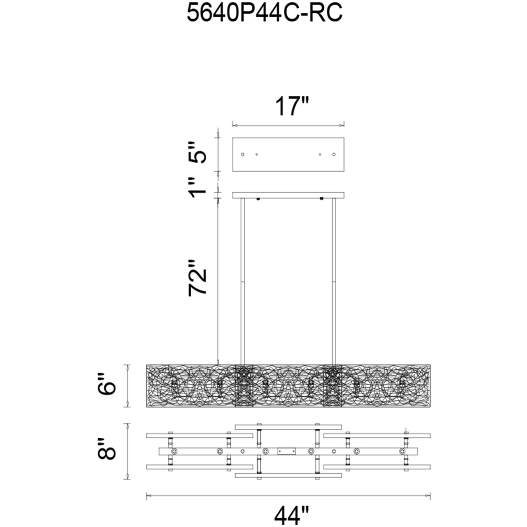 Wilma 6 Light 44 inch Chrome Island/Pool Table Light Ceiling Light