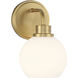 Contemporary 1 Light 6 inch Natural Brass Wall Sconce Wall Light