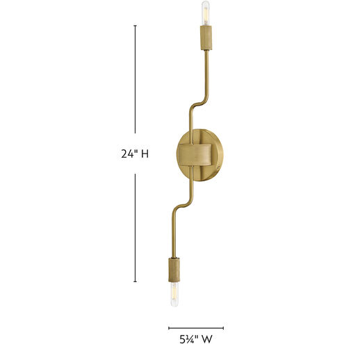 Austen 2 Light 5.25 inch Lacquered Brass Sconce Wall Light