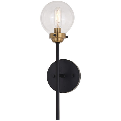 Orbit 1 Light 5 inch Muted Brass and Oil Rubbed Bronze Wall Light