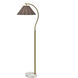 Vivienne 64 inch 100 watt White Marble and Polished Brass Floor Lamp Portable Light in Off-Brown Shade