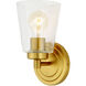 Wilshire 1 Light 5 inch Satin Brass Bathroom Wall Sconce Wall Light