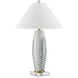 Kenita 33 inch 150 watt White and Green and Clear and Polished Brass Table Lamp Portable Light