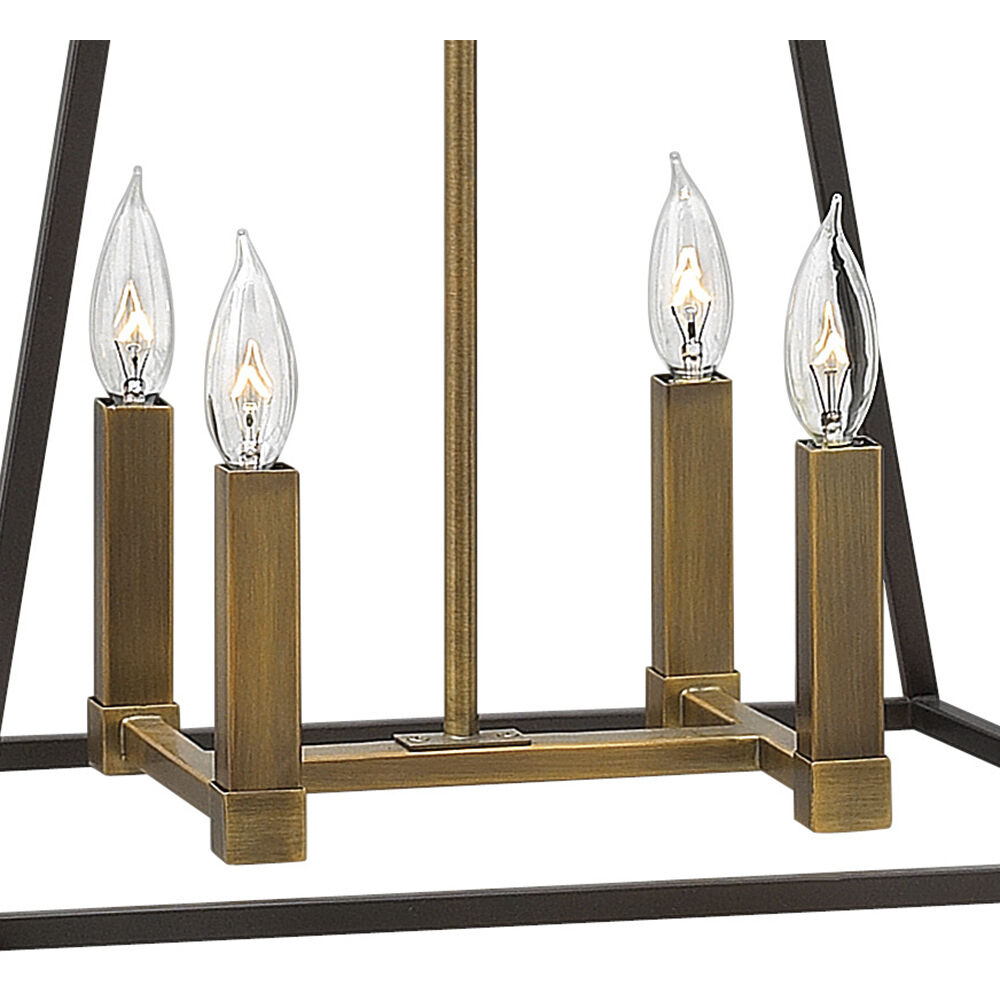 Fulton 4 Light 18 inch Bronze with Heirloom Brass Indoor Foyer Pendant Ceiling Light