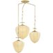 Hoshi 3 Light 44 inch Vintage Brass Chandelier Ceiling Light