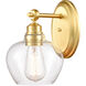 Amina 1 Light 6.75 inch Satin Gold Bath Vanity Light Wall Light