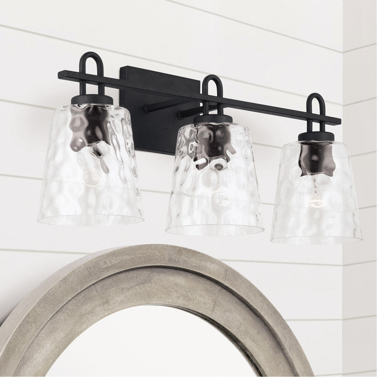 Fenton 3 Light 24 inch Black Iron Vanity Light Wall Light