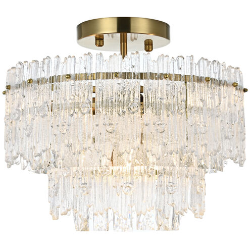 Emilia 4 Light 15 inch Satin Gold Flush Mount Ceiling Light