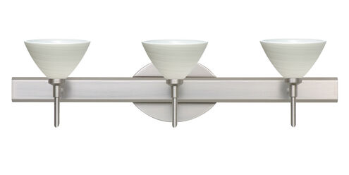 Domi 3 Light 23 inch Satin Nickel Vanity Lighting Wall Light in Halogen, Chalk Glass