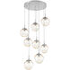 Aster LED LED Classic Silver Chandelier Ceiling Light, Round Multi-Pendant