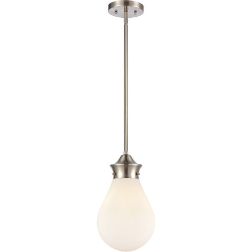 Genesis 1 Light 8 inch Satin Nickel Mini Pendant Ceiling Light