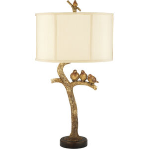 Three Bird Light 31 inch 100.00 watt Gold Leaf Table Lamp Portable Light in Incandescent