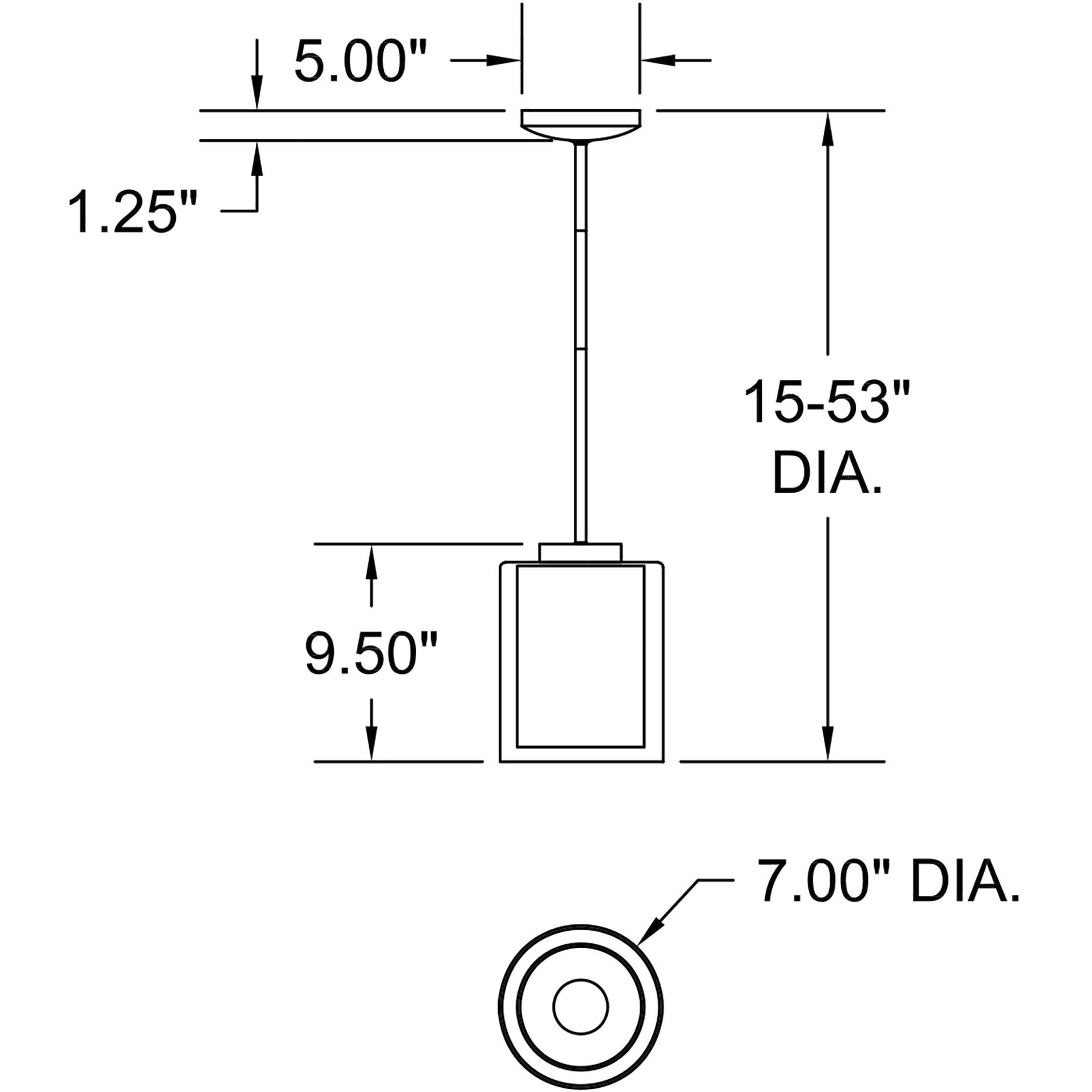 Seville 7 inch Matte Black Pendant Ceiling Light