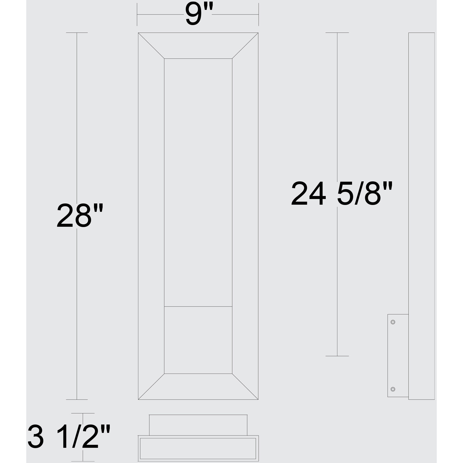 Paletto LED 28 inch Sand Black Outdoor Wall Sconce