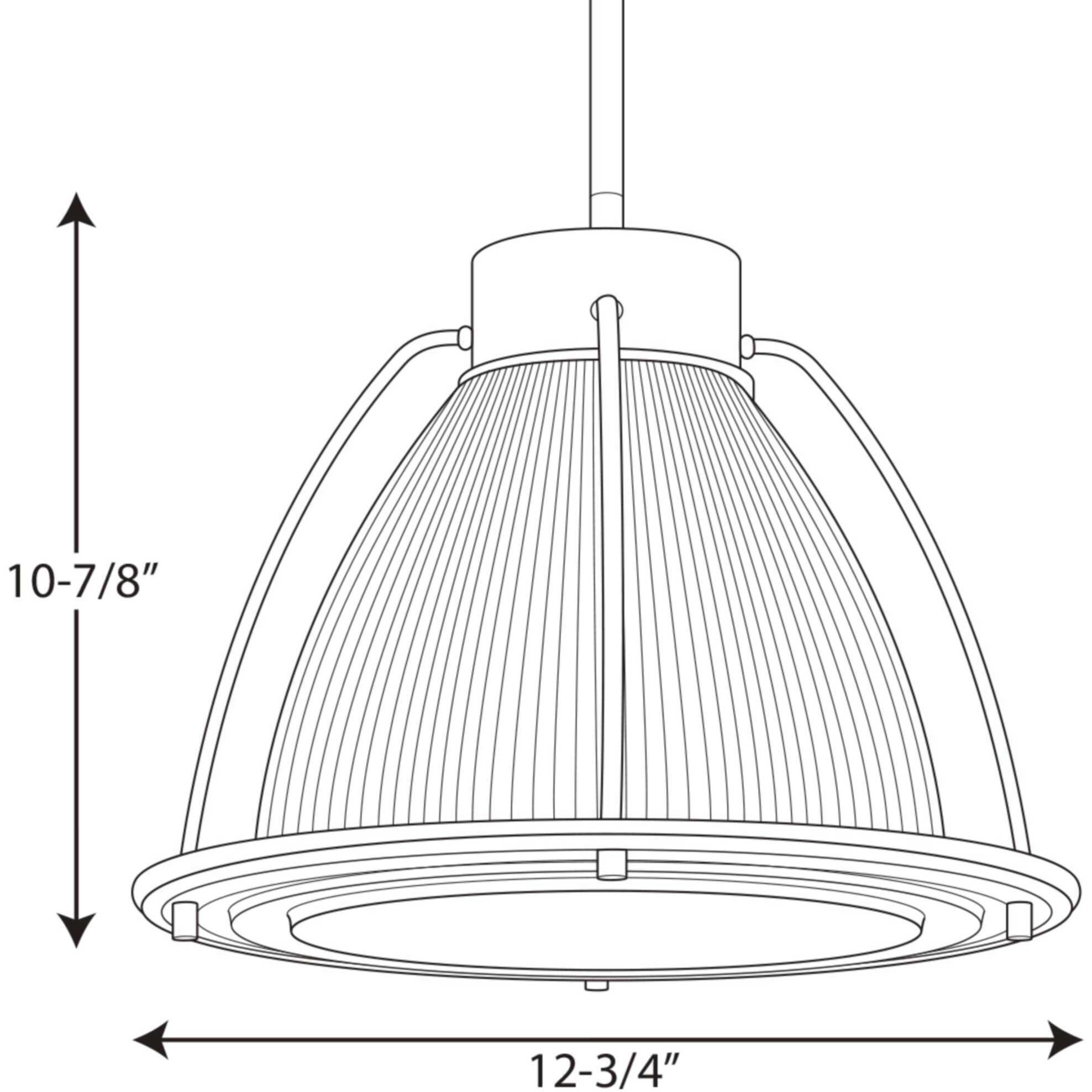 Prismatic Glass LED 12.75 inch Brushed Nickel Pendant Ceiling Light, Progress LED