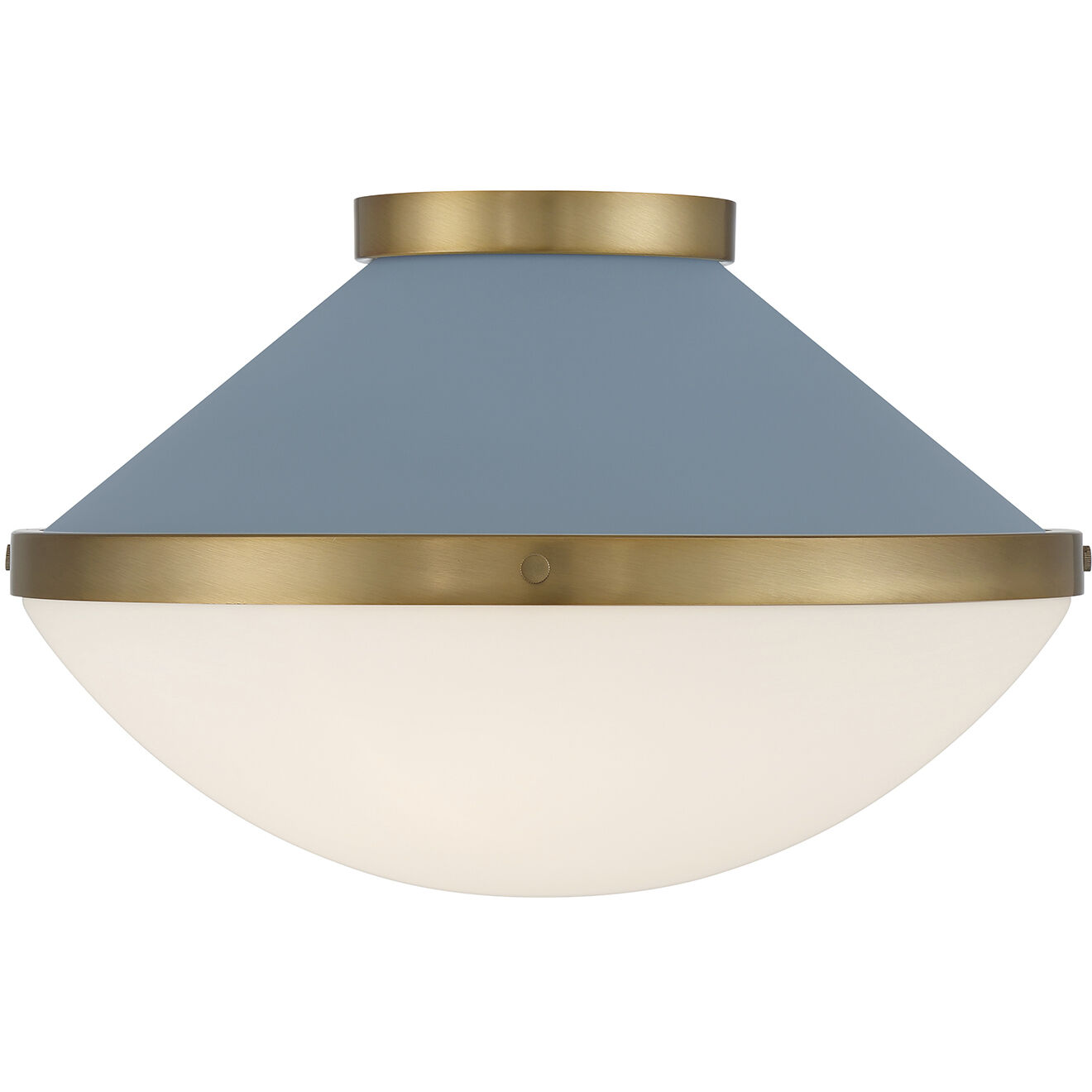 Xander 2 Light 16.25 inch Vibrant Gold Flush Ceiling Light in Vibrant Gold and Blue