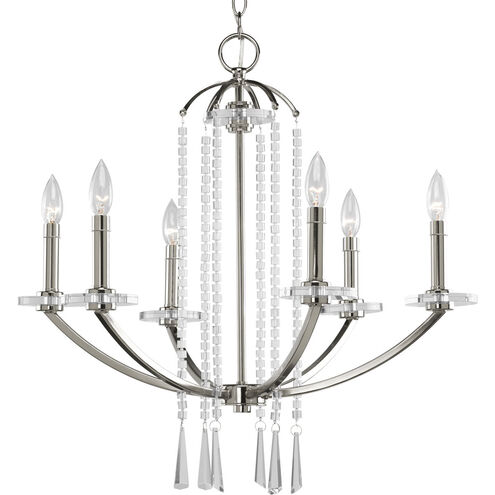 Nisse 6 Light 26 inch Polished Nickel Chandelier Ceiling Light