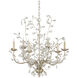 Crystal Bud 6 Light 28 inch Silver Granello Chandelier Ceiling Light, Medium