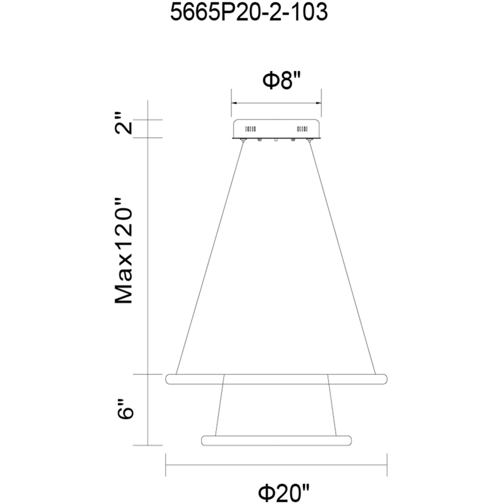 Alloha LED 20 inch White Chandelier Ceiling Light