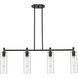 Downtown Urban Crown Point Island Light Ceiling Light in Matte Black, Clear