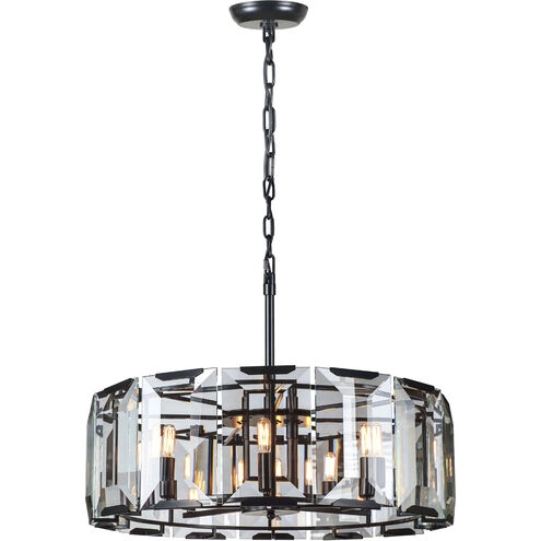 Monaco 8 Light 30 inch Flat Black Pendant Ceiling Light, Urban Classic