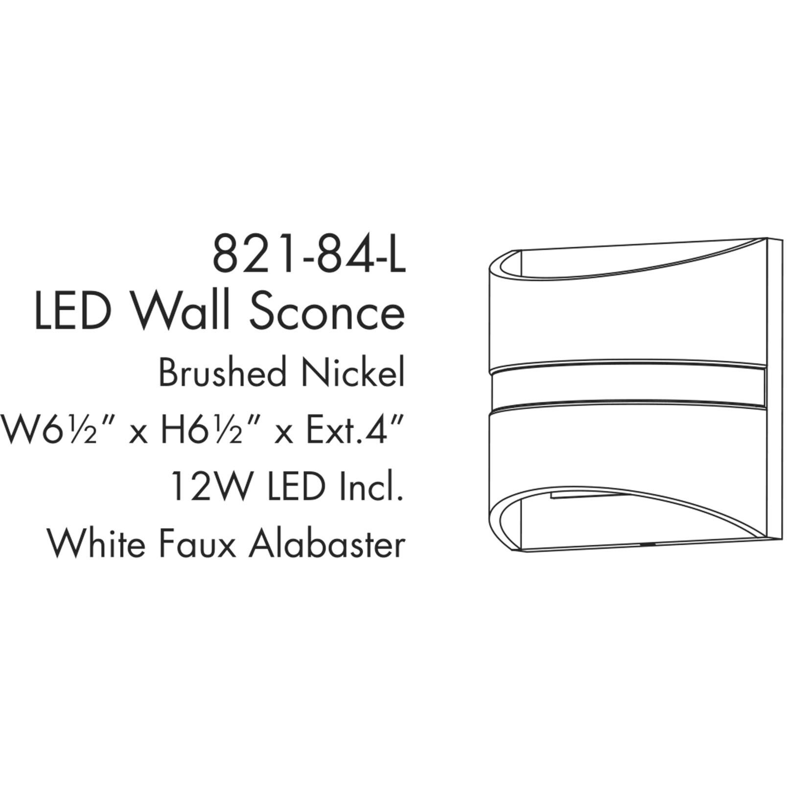 Velaux LED 6.5 inch Brushed Nickel Wall Sconce Wall Light